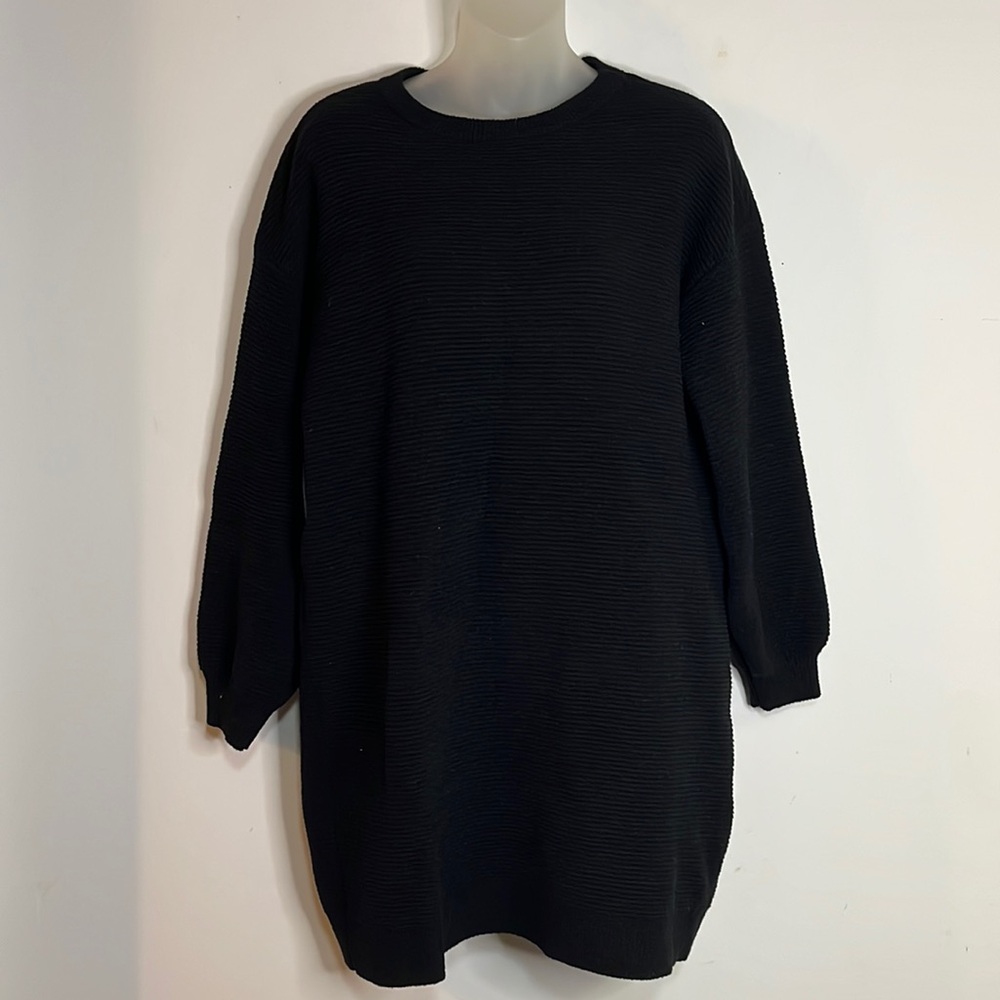 Cloth By Design Black Oversized Tunic Sweater Dress S